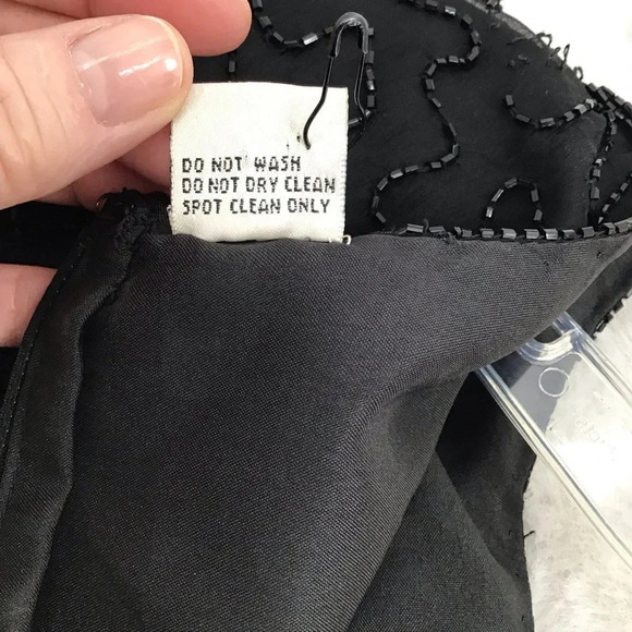 Laurence Kazar Vintage Silk Beaded Sequins Cocktail Party Dress Size Medium - Picture 10 of 11